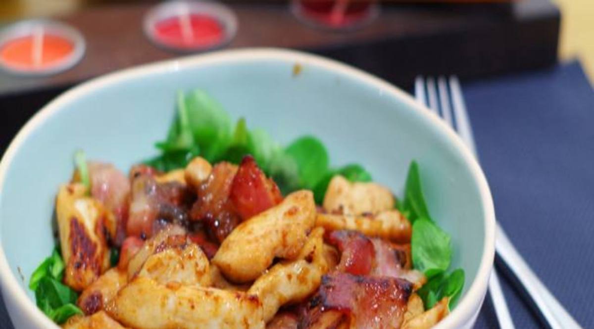 Receta De Ensalada Templada De Pollo Y Bacon