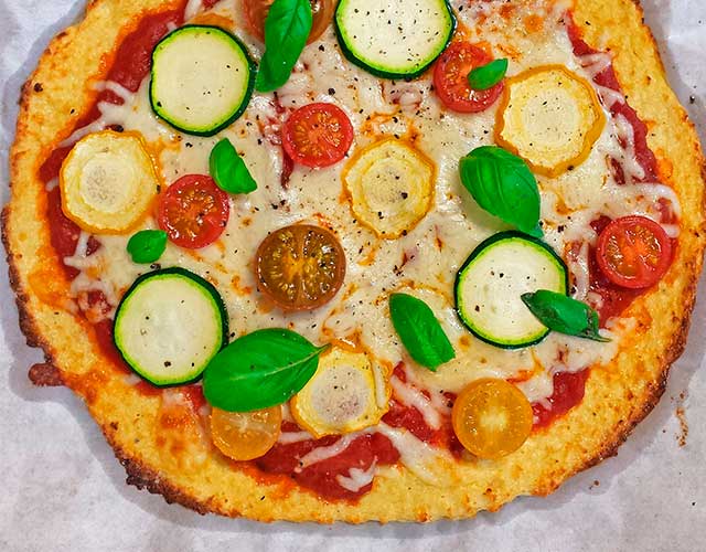 Pizza de Coliflor baja en calorías