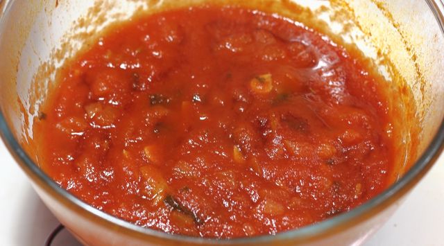Salsa de tomate en el microondas