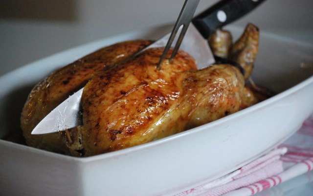 Pollo relleno al horno 