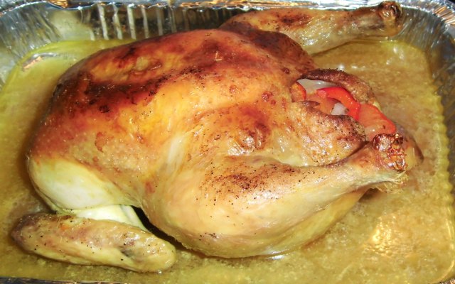 Pollo relleno al horno 