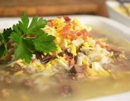 Sopa de picadillo con arroz