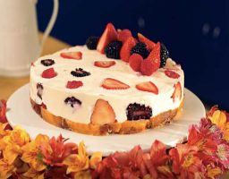 Mousse de queso y frutos rojos