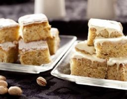 Brownie de chocolate blanco