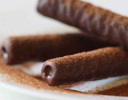 Barquillos de chocolate sin gluten