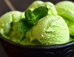 Helado de té verde