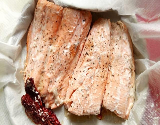 Salmón al vapor en microondas