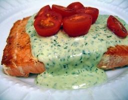 Salmón en salsa de queso