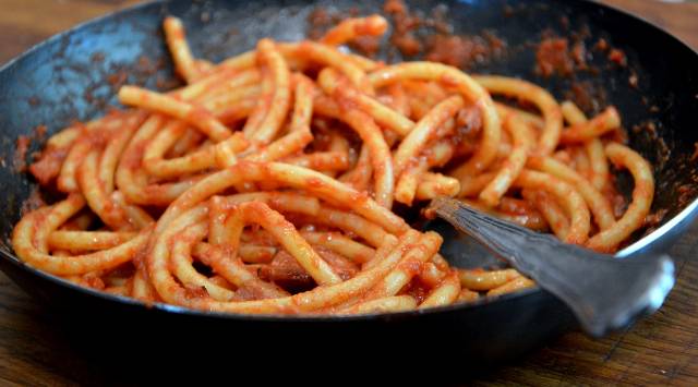 Espaguetis Amatriciana