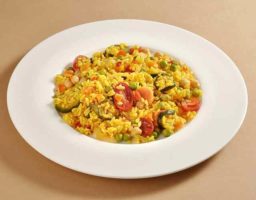 Arroz seco con verduras