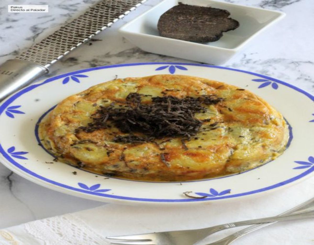 Receta de Tortilla de patata con trufa