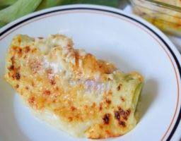 Puerros gratinados vegetarianos