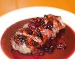 Solomillo en salsa de frutos rojos