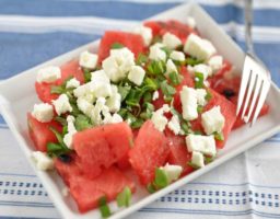 Ensalada de sandía y queso