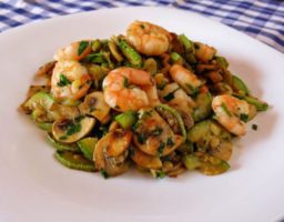 Receta de Salteado de Champiñones y Gambas