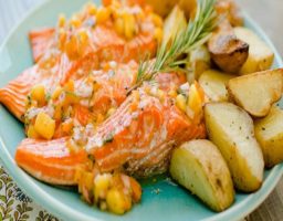 Salmón en salsa de mango