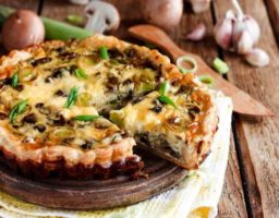 Pastel de Puerros y Champiñones