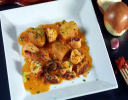 Receta de Pulpo en salsa de cava