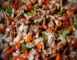 Alambre de res con queso