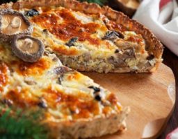 Quiché de champiñones sin nata