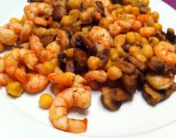 Setas salteadas con gambas