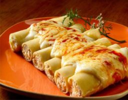 Canelones de jamón y queso