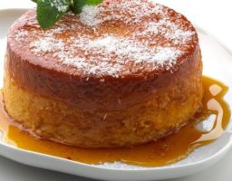 Flan de manzana y coco