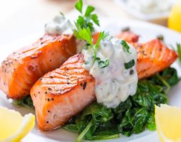 Receta de Salmón con salsa de vainilla