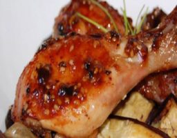 Muslos de pollo caramelizados