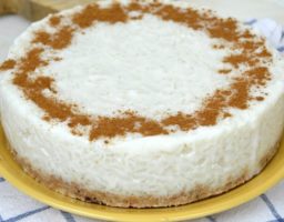 Tarta de arroz con leche sin horno
