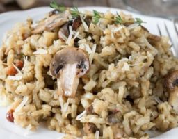 Risotto de setas y pollo