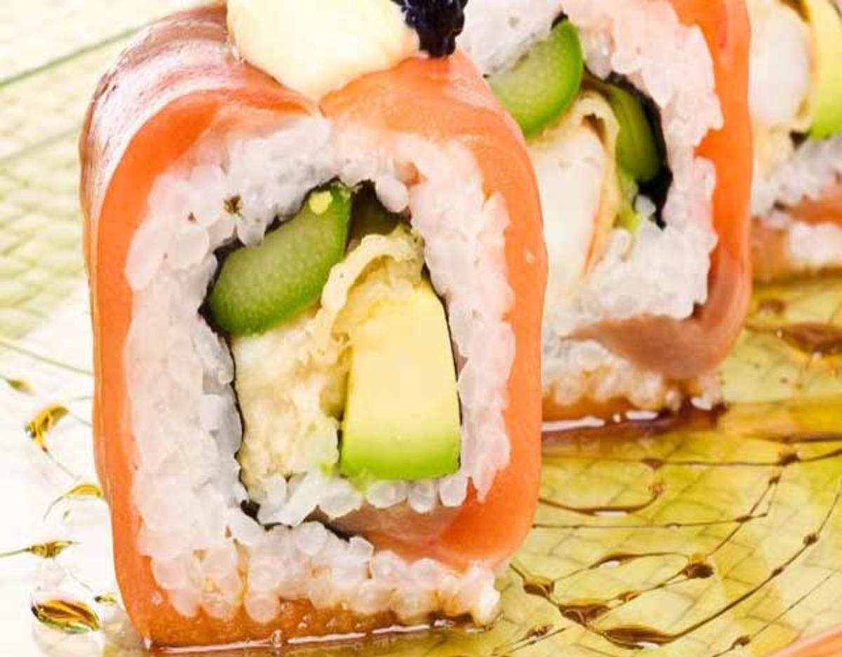 Receta de Sushi con salmón ahumado