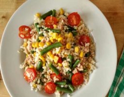 Ensalada de arroz con judias verdes