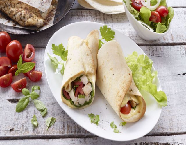 Receta de Wrap de pollo y champiñones