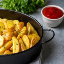 Patatas fritas en freidora sin aceite