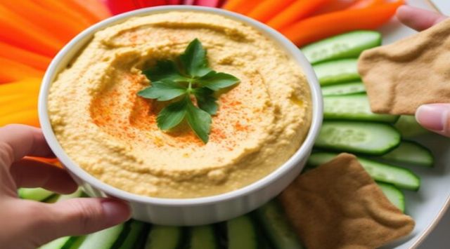 Hummus con tomates secos